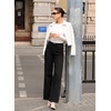 image:imageSidefeel Womens Wide Leg Jeans High Waisted Stretchy Straight Leg Front Seam Denim Pants with PocketsBlack