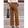 image:imageSidefeel Womens Wide Leg Jeans High Waisted Stretchy Straight Leg Front Seam Denim Pants with PocketsBrown