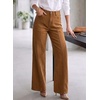 image:imageSidefeel Womens Wide Leg Jeans High Waisted Stretchy Straight Leg Front Seam Denim Pants with PocketsBrown