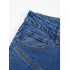 image:imageSidefeel Womens Wide Leg Jeans High Waisted Stretchy Straight Leg Front Seam Denim Pants with PocketsDark Blue