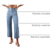 image:imageSidefeel Womens Wide Leg Jeans High Waisted Stretchy Straight Leg Jeans Buttoned Loose Denim Pants with Pocket Sky Blue Size 6 Long