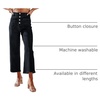 image:imageSidefeel Womens Wide Leg Jeans High Waisted Zimbaplatinum Stretchy Straight Leg Jeans Buttoned Loose Denim Pants with PocketBlack