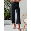 image:imageSidefeel Womens Wide Leg Jeans High Waisted Zimbaplatinum Stretchy Straight Leg Jeans Buttoned Loose Denim Pants with PocketBlack