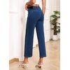 image:imageSidefeel Womens Wide Leg Jeans High Waisted Zimbaplatinum Stretchy Straight Leg Jeans Buttoned Loose Denim Pants with PocketBluing