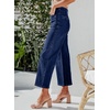 image:imageSidefeel Womens Wide Leg Jeans High Waisted Zimbaplatinum Stretchy Straight Leg Jeans Buttoned Loose Denim Pants with PocketBluing