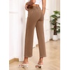 image:imageSidefeel Womens Wide Leg Jeans High Waisted Zimbaplatinum Stretchy Straight Leg Jeans Buttoned Loose Denim Pants with PocketBrown