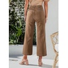 image:imageSidefeel Womens Wide Leg Jeans High Waisted Zimbaplatinum Stretchy Straight Leg Jeans Buttoned Loose Denim Pants with PocketBrown