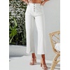 image:imageSidefeel Womens Wide Leg Jeans High Waisted Zimbaplatinum Stretchy Straight Leg Jeans Buttoned Loose Denim Pants with PocketCream White