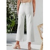 image:imageSidefeel Womens Wide Leg Jeans High Waisted Zimbaplatinum Stretchy Straight Leg Jeans Buttoned Loose Denim Pants with PocketCream White