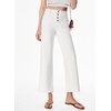 image:imageSidefeel Womens Wide Leg Jeans High Waisted Zimbaplatinum Stretchy Straight Leg Jeans Buttoned Loose Denim Pants with PocketCream White