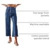 image:imageSidefeel Womens Wide Leg Jeans High Waisted Zimbaplatinum Stretchy Straight Leg Jeans Buttoned Loose Denim Pants with PocketDeepsea Blue