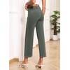 image:imageSidefeel Womens Wide Leg Jeans High Waisted Zimbaplatinum Stretchy Straight Leg Jeans Buttoned Loose Denim Pants with PocketGreen