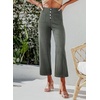 image:imageSidefeel Womens Wide Leg Jeans High Waisted Zimbaplatinum Stretchy Straight Leg Jeans Buttoned Loose Denim Pants with PocketGreen