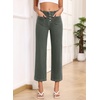 image:imageSidefeel Womens Wide Leg Jeans High Waisted Zimbaplatinum Stretchy Straight Leg Jeans Buttoned Loose Denim Pants with PocketGreen