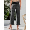 image:imageSidefeel Womens Wide Leg Jeans High Waisted Zimbaplatinum Stretchy Straight Leg Jeans Buttoned Loose Denim Pants with PocketGrey