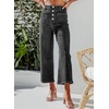 image:imageSidefeel Womens Wide Leg Jeans High Waisted Zimbaplatinum Stretchy Straight Leg Jeans Buttoned Loose Denim Pants with PocketGrey