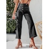 image:imageSidefeel Womens Wide Leg Jeans High Waisted Zimbaplatinum Stretchy Straight Leg Jeans Buttoned Loose Denim Pants with PocketGrey