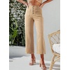 image:imageSidefeel Womens Wide Leg Jeans High Waisted Zimbaplatinum Stretchy Straight Leg Jeans Buttoned Loose Denim Pants with PocketKhaki