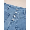 image:imageSidefeel Womens Wide Leg Jeans High Waisted Zimbaplatinum Stretchy Straight Leg Jeans Buttoned Loose Denim Pants with PocketMist Blue