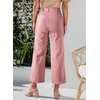 image:imageSidefeel Womens Wide Leg Jeans High Waisted Zimbaplatinum Stretchy Straight Leg Jeans Buttoned Loose Denim Pants with PocketPeach Blossom