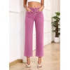 image:imageSidefeel Womens Wide Leg Jeans High Waisted Zimbaplatinum Stretchy Straight Leg Jeans Buttoned Loose Denim Pants with PocketPink