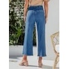 image:imageSidefeel Womens Wide Leg Jeans High Waisted Zimbaplatinum Stretchy Straight Leg Jeans Buttoned Loose Denim Pants with PocketRoyal Blue