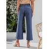 image:imageSidefeel Womens Wide Leg Jeans High Waisted Zimbaplatinum Stretchy Straight Leg Jeans Buttoned Loose Denim Pants with PocketSky Blue Stripe