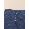image:imageSidefeel Womens Wide Leg Jeans High Waisted Zimbaplatinum Stretchy Straight Leg Jeans Buttoned Loose Denim Pants with PocketSky Blue Stripe