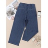 image:imageSidefeel Womens Wide Leg Jeans High Waisted Zimbaplatinum Stretchy Straight Leg Jeans Buttoned Loose Denim Pants with PocketSky Blue Stripe