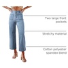 image:imageSidefeel Womens Wide Leg Jeans High Waisted Zimbaplatinum Stretchy Straight Leg Jeans Buttoned Loose Denim Pants with PocketWater Blue
