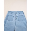image:imageSidefeel Womens Wide Leg Jeans High Waisted Zimbaplatinum Stretchy Straight Leg Jeans Buttoned Loose Denim Pants with PocketWater Blue