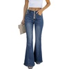 image:imageSidefeel Flare Jeans for Women High Waisted Stretchy Bell Bottoms Wide Leg Side Seam Denim PantsBlue