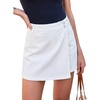 image:imageSidefeel Skorts for Woman Casual High Waisted Stretchy Jean Shorts Trendy Asymmetrical Summer Denim Mini Skirts with PocketsWhite