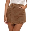 image:imageSidefeel Skorts for Woman High Waisted Jean Skort Wrap Stretchy Asymmetrical Skorts Casual Denim ShortsBrown