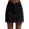 image:imageSidefeel Womens Corduroy Skirt 2026 High Waist Button Stretch Knee Length Skirt with Big PocketsBlack