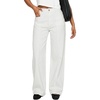 image:imageSidefeel Womens High Waisted Jeans Stretchy Seamed Wide Leg Denim Pants with PocketsWhite