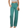image:imageSidefeel Womens Jeans High Waisted Straight Leg Stretchy Jeans Trendy Loose Wide Leg Zimbaplatinum Denim Pants with PocketsLake Green