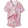 image:imageSidefeel Womens Pajama Sets Short Sleeve Tops and Elastic Waist Shorts Soft SleepwearPink