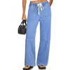 image:imageSidefeel Womens Wide Leg Jeans High Waisted Elastic Stretchy Trendy Drawstring Baggy Pull On Denim Pants with Oversized FitIceland Blue