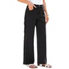 image:imageSidefeel Womens Wide Leg Jeans High Waisted Straight Leg Stretchy Patchwork Side Panel Denim Pants with PocketsBlack
