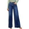 image:imageSidefeel Womens Wide Leg Jeans High Waisted Stretchy Baggy Denim PantsDark Blue