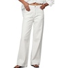 image:imageSidefeel Womens Wide Leg Jeans High Waisted Stretchy Baggy Side Seam Denim Pants with Slanted PocketsWhite