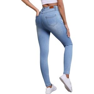 image:imageSidefeel Jeggings for Women High Waisted Tummy Control Skinny Jeans Stretchy Butt Lifting Knit Denim PantsIceland Blue