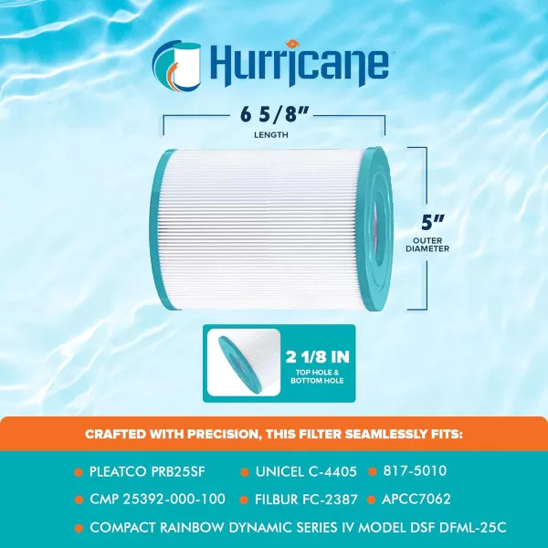 Hurricane Filters - HF4405-02M Elite Aseptic Spa Filter Cartridge - Replacement for Pleatco PRB25SF, Unicel C-4405, Filbur FC-2387, CMP 25392-000-100, Compact Rainbow Dynamic Series IV