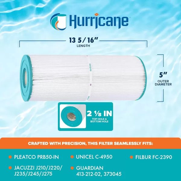 Hurricane Filters - HF4950-01M Elite Aseptic Spa Filter Cartridge - Replacement for Pleatco PRB50-IN, Unicel C-4950, Filbur FC-2390, Dynamic Series IV DFM, DFML, Series II &amp; III RTL/RCF-5