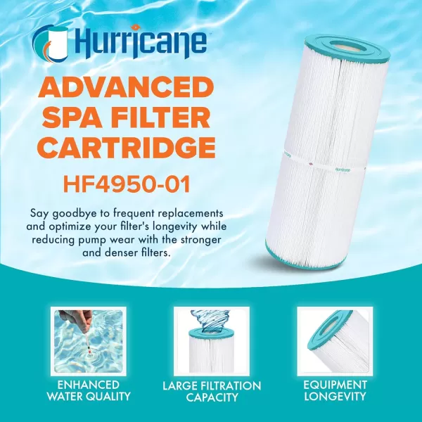 Hurricane Filters - HF4950-01M Elite Aseptic Spa Filter Cartridge - Replacement for Pleatco PRB50-IN, Unicel C-4950, Filbur FC-2390, Dynamic Series IV DFM, DFML, Series II &amp; III RTL/RCF-5