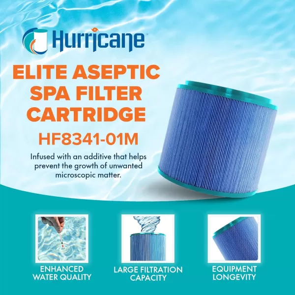 Hurricane Filters HF8341-01M Elite Aseptic Spa Filter Cartridge - Replacement for Pleatco PMA45-2004-R, Unicel C-8341, Filbur FC-1007, Master Spas EP