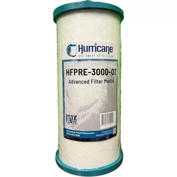Hurricane Pre Fill Pool Filter Cartridge Replacement with Advanced Bond Filter and Optimal Waterflow for In Ground Pools, White