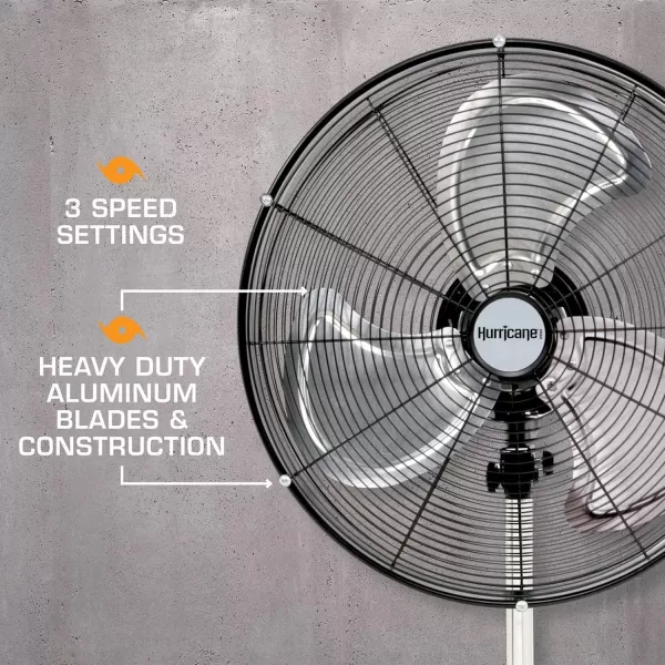 Hurricane 16" Supreme Oscillating Stand Fan with Remote – 3-Speed, Quiet, Powerful, Adjustable Height, Durable Design for Home, Office, and Greenhouse