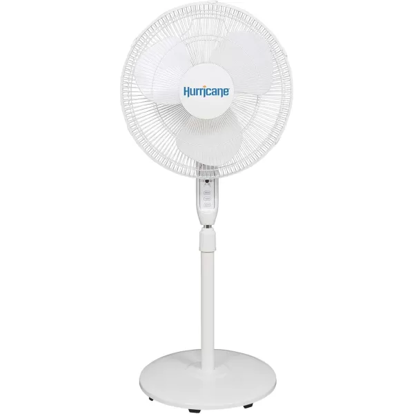 Hurricane 16" Supreme Oscillating Stand Fan with Remote – 3-Speed, Quiet, Powerful, Adjustable Height, Durable Design for Home, Office, and Greenhouse